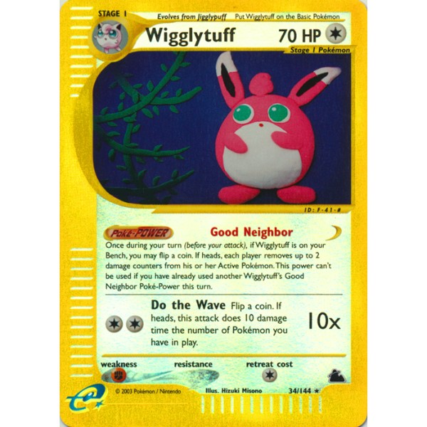 Skyridge - 34/144 - Wigglytuff (rare reverse holo)