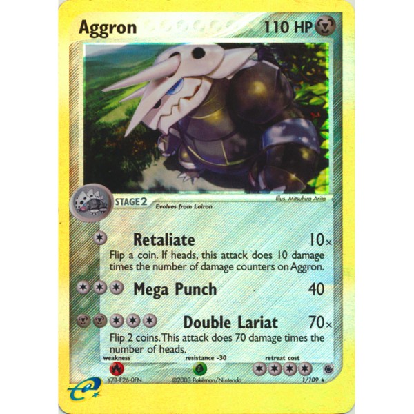 EX Ruby Sapphire - 1/109 - Aggron (rare reverse holo)