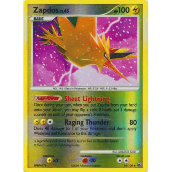 Majestic Dawn - 14/100 - Zapdos (rare reverse holo)