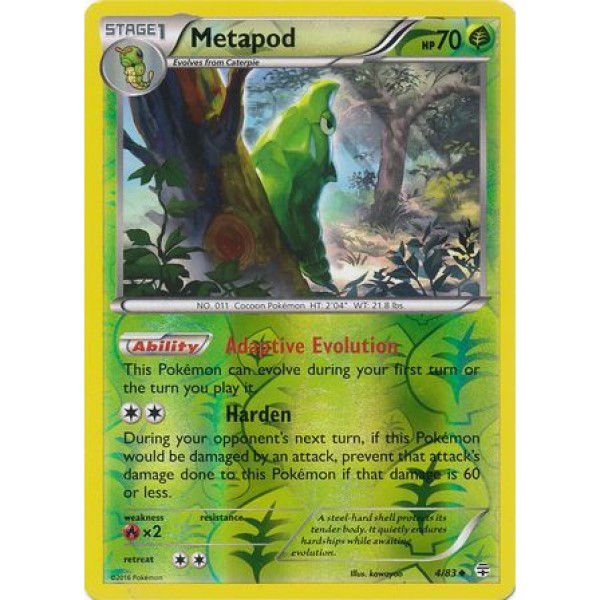 Generations - 4/83 - Metapod (reverse holo)