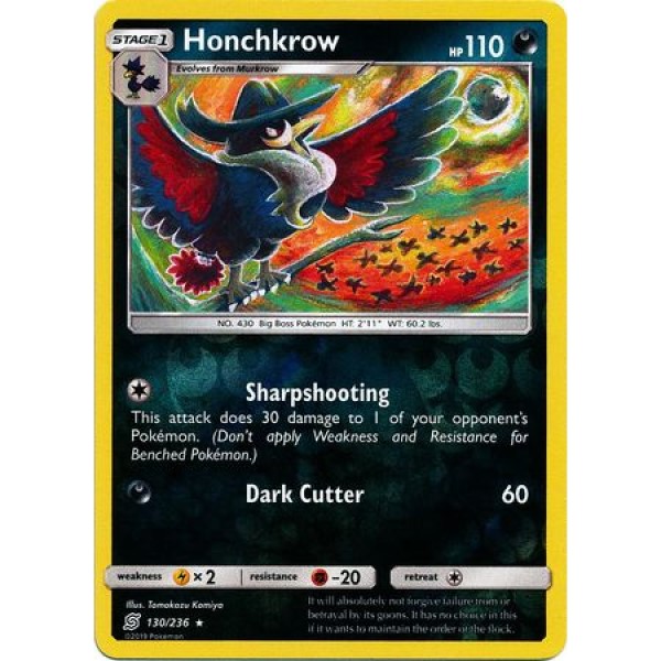Unified Minds - 130/236 - Honchkrow (rare reverse holo)