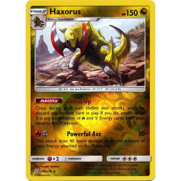 Unified Minds - 156/236 - Haxorus (rare reverse holo)
