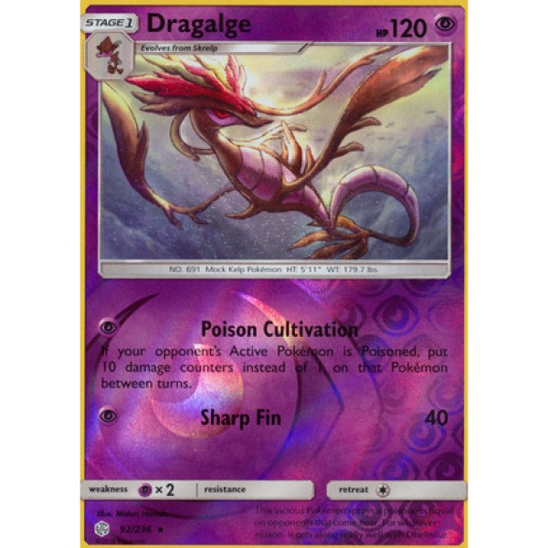 Cosmic Eclipse - 92/236 - Dragalge (rare reverse holo)