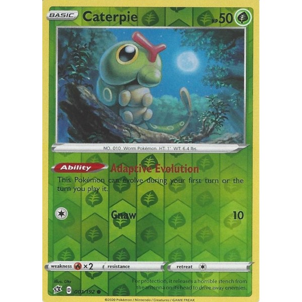 Rebel Clash - 001/192 - Caterpie (reverse holo)