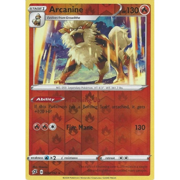 Rebel Clash - 028/192 - Arcanine (rare reverse holo)