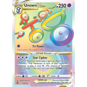 Silver Tempest – 199/195 – Unown VSTAR (rainbow rare)