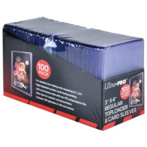 Ultra Pro 3"x 4" Regular Toploader 100 Pack + 100 Sleeves