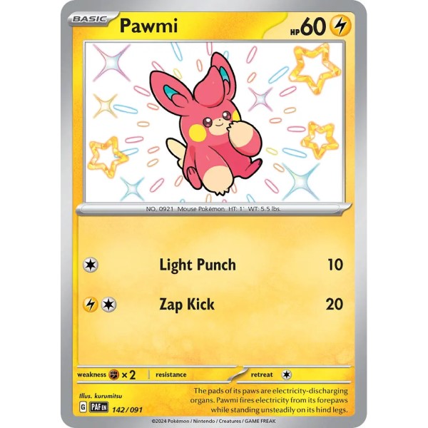 Paldean Fates - 142/091 - Pawmi (shiny rare)
