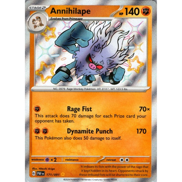 Paldean Fates - 171/091 - Annihilape (shiny rare)