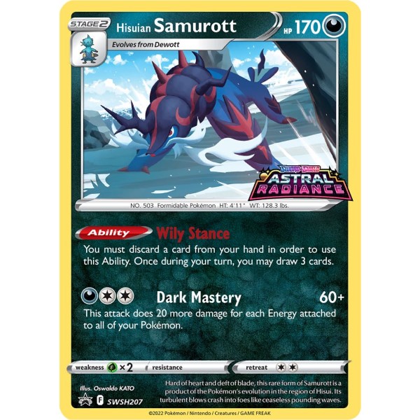 Promo - SWSH207 - Hisuian Samurott (holo) + Astral Radiance Stamp