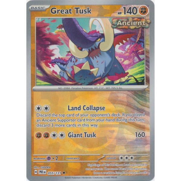 Prismatic Evolutions - 055/131 - Great Tusk (Poke Ball Foil)