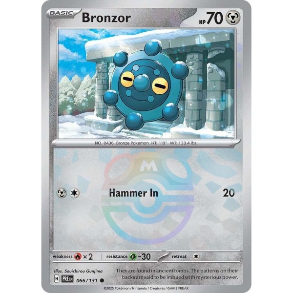 Prismatic Evolutions - 066/131 - Bronzor (Master Ball Foil)