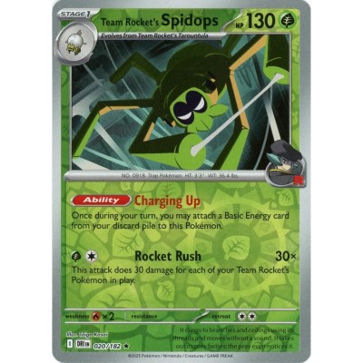 Destined Rivals - 020/182 - Team Rocket's Spidops (rare reverse holo)