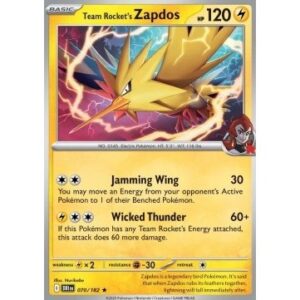 Destined Rivals - 070/182 - Team Rocket's Zapdos (rare holo)