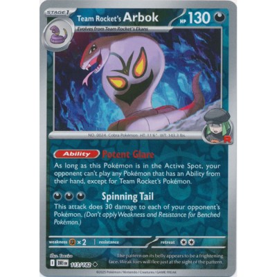 Destined Rivals - 113/182 - Team Rocket's Arbok (reverse holo)