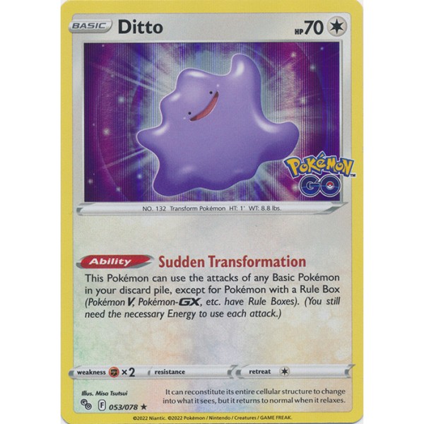 Pokemon Go - 053/078 - Ditto (rare reverse holo)