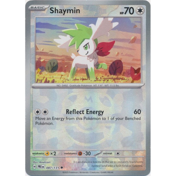 Prismatic Evolutions - 087/131 - Shaymin (master ball reverse holo)