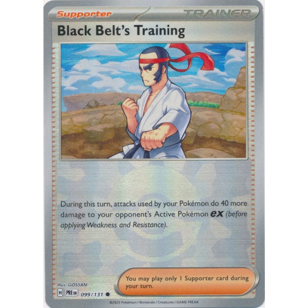 Prismatic Evolutions - 099/131 - Trainer Black Belt's Practice (Kalos) (poke ball reverse holo)