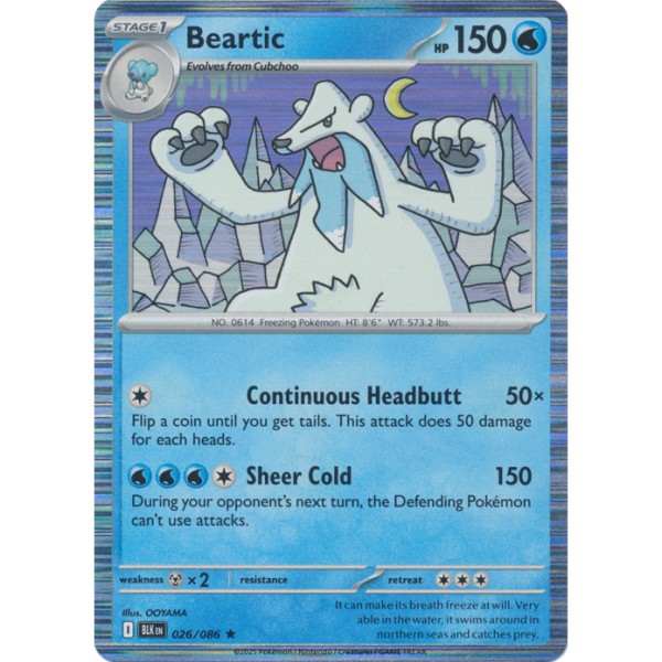 Black Bolt - 026/086 - Beartic (rare holo)