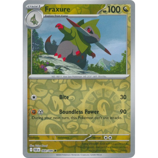Black Bolt - 069/086 - Fraxure (reverse holo)