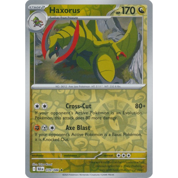 Black Bolt - 070/086 - Haxorus (rare reverse holo)