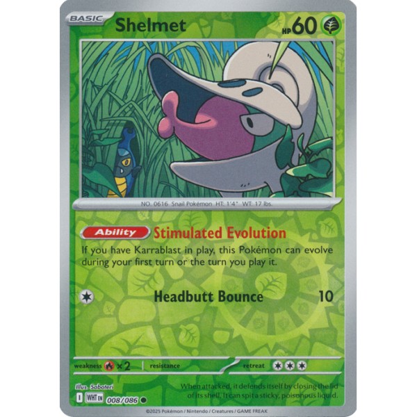White Flare - 008/086 - Shelmet (reverse holo)