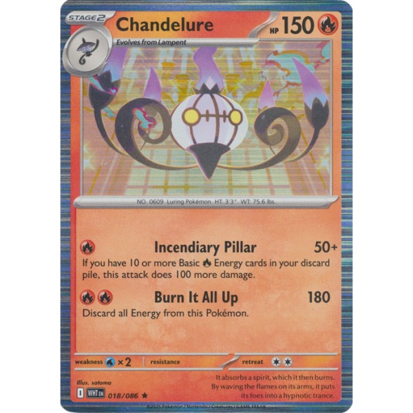 White Flare - 018/086 - Chandelure (rare holo)