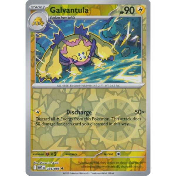 White Flare - 034/086 - Galvantula (reverse holo)