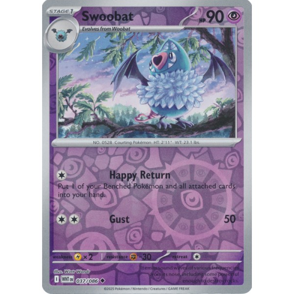 White Flare - 037/086 - Swoobat (reverse holo)
