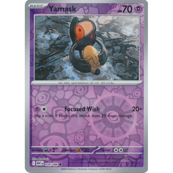 White Flare - 039/086 - Yamask (reverse holo)
