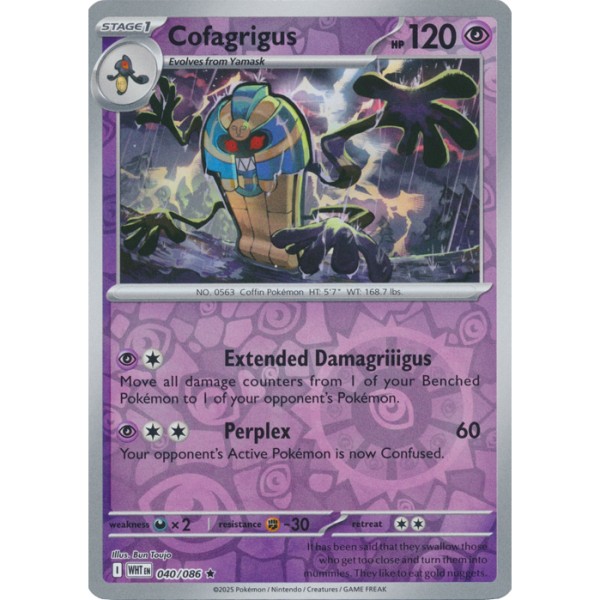 White Flare - 040/086 - Cofagrigus (rare reverse holo)