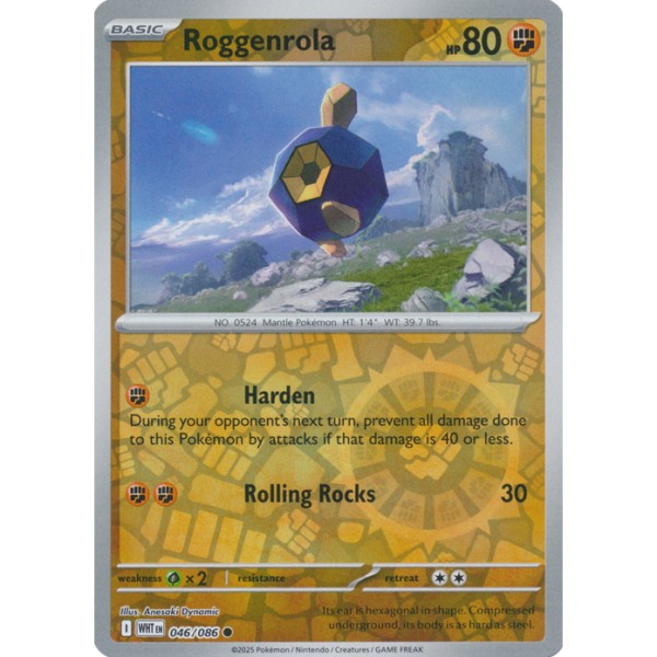 White Flare - 046/086 - Roggenrola (reverse holo)