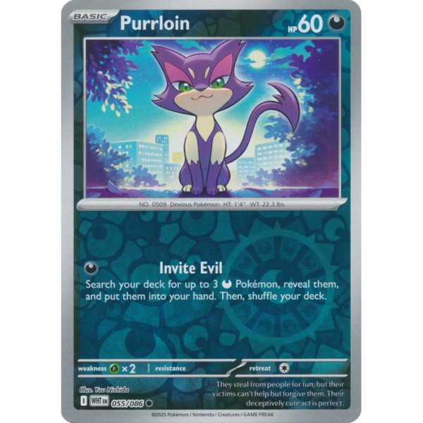 White Flare - 055/086 - Purrloin (reverse holo)