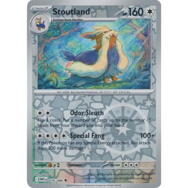 White Flare - 076/086 - Stoutland (reverse holo)