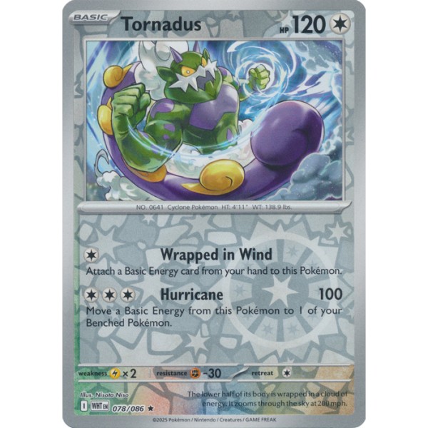 White Flare - 078/086 - Tornadus (rare reverse holo)
