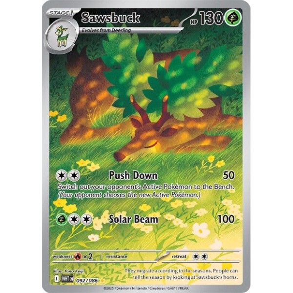 White Flare - 092/086 - Sawsbuck (illustration rare)