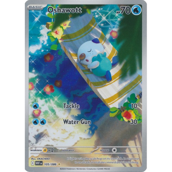 White Flare - 105/086 - Oshawott (illustration rare)