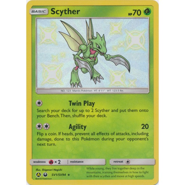 Shiny Vaults - SV1/SV94 - Scyther (shiny rare)