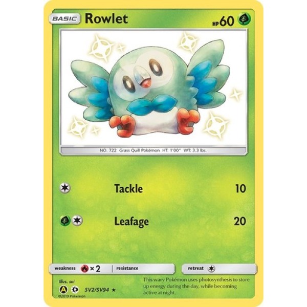 Shiny Vaults - SV2/SV94 - Rowlet (shiny rare)