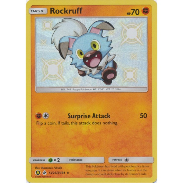 Shiny Vaults - SV23/SV94 - Rockruff (shiny rare)