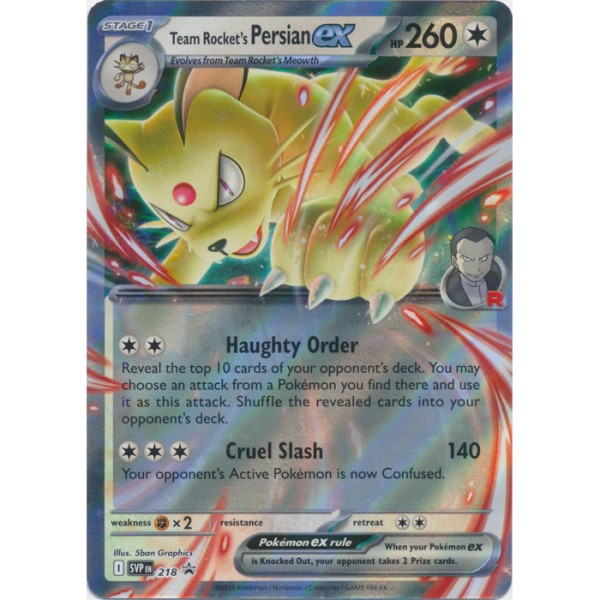 Scarlet Violet Promo - 218 - Team Rocket's Persian EX