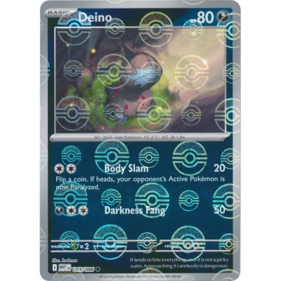 White Flare - 065/086 - Deino (poke ball reverse holo)