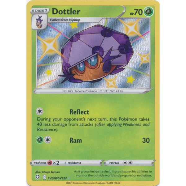 Shiny Vaults - SV008/SV122 - Dottler (shiny rare)