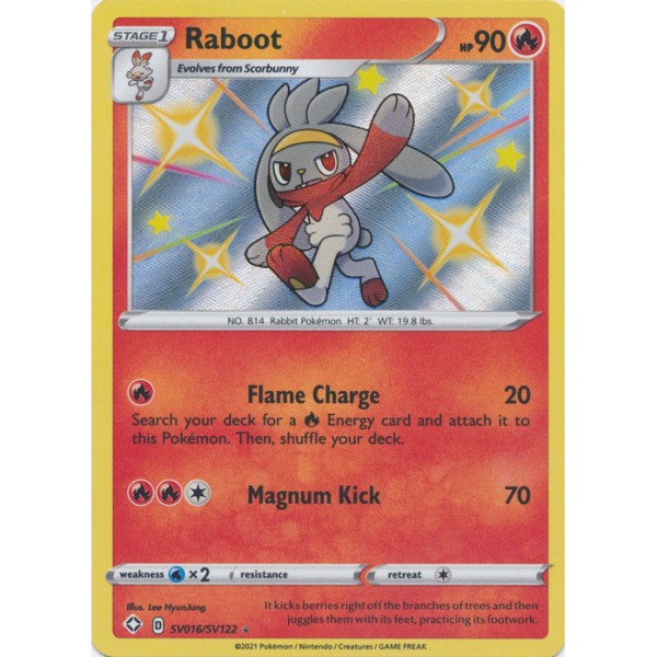 Shiny Vaults - SV016/SV122 - Raboot (shiny rare)