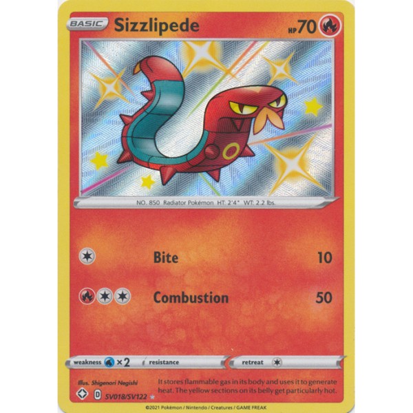 Shiny Vaults - SV018/SV122 - Sizzlipede (shiny rare)