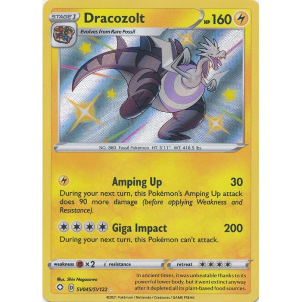Shiny Vaults - SV045/SV122 - Dracozolt (shiny rare)