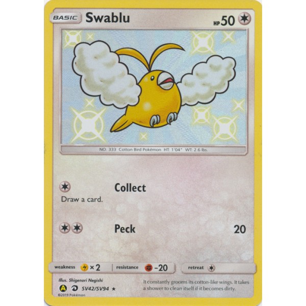Shiny Vaults - SV42/SV94 - Swablu (shiny rare)