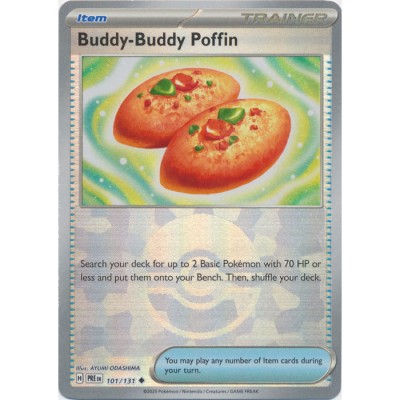 Prismatic Evolutions - 101/131 - Trainer Buddy-Buddy Poffin (poke ball reverse holo)