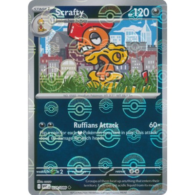 White Flare - 058/086 - Scrafty (poke ball reverse holo)
