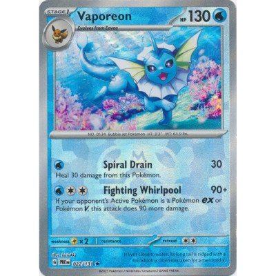 Prismatic Evolutions - 022/131 - Vaporeon (master ball rare reverse holo)